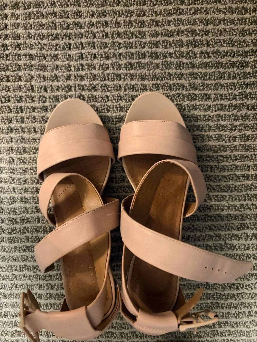 Clarks Blush Pink Strappy Wedge Sandals
